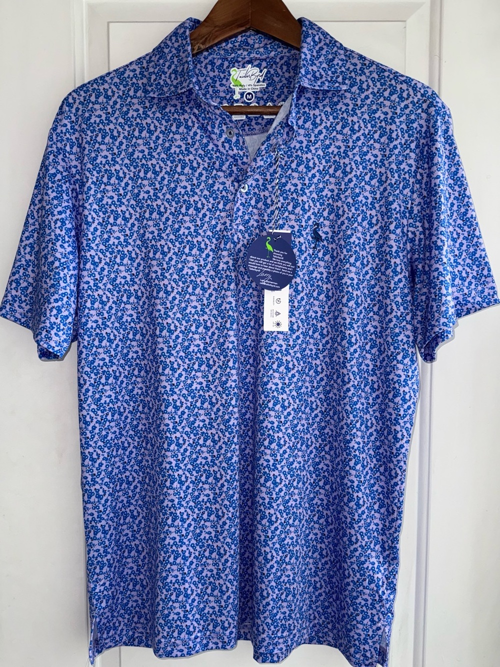 TailorByrd NWT Summer Floral Performance Polo in "Loads of Lilac"
